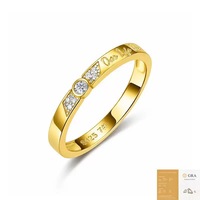 Bague Éternité Femme en Argent Sterling S925 Plaqué Or 18K avec Moissanite de Laboratoire Couleur D Entièrement Sertie et Sertissage Clos