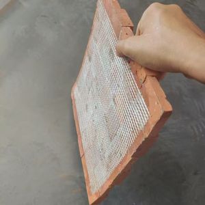 Carreaux de mosaïque en placage de brique d'argile rouge rétro 3D de luxe moderne pour panneaux de revêtement en pierre de mur avec puces carrées - Product Image 5