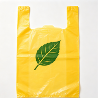 Sac de courses en PEHD jaune à motif végétal frais, sac de transport en plastique personnalisé avec logo pour l'exportation en Afrique