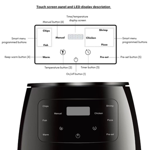<span class=keywords><strong>Freidora</strong></span> de Aire Caliente Eléctrica Multifuncional de Acero Inoxidable de Alta Calidad, 6L, Tres Colores, Control Digital, Protección Contra Sobrecalentamiento - Product Image 4