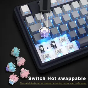 Skyloong Gk104 Pro 3-Chế Độ Không Dây Bàn Phím Cơ Khí Với Màn Hình 2.0 3 Knobs Hot-Swappable Side-Khắc PBT Keycaps RGB Ánh Sáng