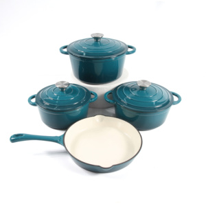 Set di <span class=keywords><strong>Pentole</strong></span> di Alta Qualità in <span class=keywords><strong>Ghisa</strong></span> <span class=keywords><strong>Smaltata</strong></span> da 7 Pezzi con Logo Personalizzato, Forno Olandese, Casseruola, <span class=keywords><strong>Pentole</strong></span> e Padelle - Product Image 2