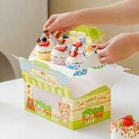 Boîte à cupcakes pour la Journée des enfants, capacité 20-26, emballage alimentaire en forme d'ours avec motif de dessin animé pour produits de boulangerie