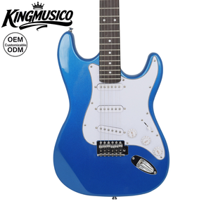 Chitarra Elettrica <span class=keywords><strong>Classica</strong></span> Stile ST in Legno Massello Blu Metallizzato con Pickup SSS, Strumento Elettrico Rock per Principianti, Vendita all'Ingrosso - Product Image 4