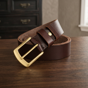 BS INTERNATIONAL Fashionable Cow Hide <b>Vintage</b> Steel Men's <b>Belt</b>-Durable Waterproof Eco-Friendly Custom Design 3.8 CM Width - Product Image 1
