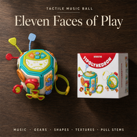 Tambour Musical Multifonctionnel pour Bébé 12M+, Instrument d'Activité Sensorielle Réversible à 180 Degrés, Vente en Gros