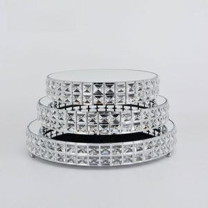 <b>Crystal</b> <b>Mirror</b> Metal Cake Floor Flower Stand for Wedding Decoration - Product Image 2
