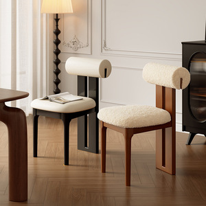 Nordic Retro Solid Wood Dining Chair With <b>Backrest</b> For Living Room And Dining Table Use - Product Image 1