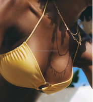2022 Handgemaakte Sexy Kleine Hoge Taille Strandkleding Trendy Mini T-Back Micro Badmode Vrouwen G-String Door String Bikini