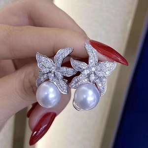 Accesorios de Plata S925 para Perlas DIY, Edición Ligera, Base Vacía para Pendientes de Mujer con Perlas de 8-13mm, Pendientes de Botón de Moda 21855 - Product Image 4