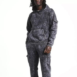 Survêtement d'hiver décontracté délavé à l'acide Logo Meilleur fabricant survêtements d'hiver pour hommes Survêtements hommes Couleur unie - Product Image 3