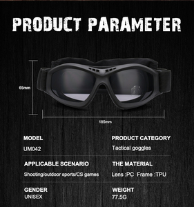 撮影用メガネ3レンズ交換可能屋外アンチフォグ戦術弾道ゴーグル - Product Image 3