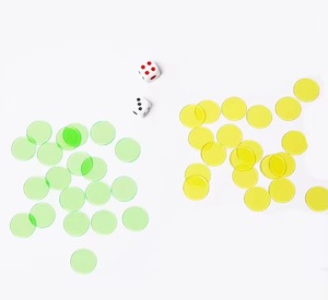 Monete in Plastica Trasparenti Colorate Morbide e Leggere 19mm 25mm per Conteggio Giochi Ausili Didattici per Bambini 4-6 Anni Uso Interno Vendita Calda - Product Image 4