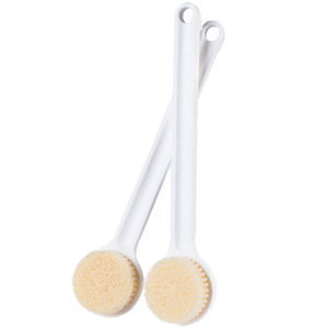 Long Handled Soft Bristled Bath Brush White Plastic For <b>Back</b> <b>Scrubbing</b> Massage - Product Image 2