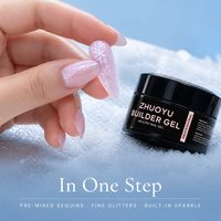 Gel de construction Icy Snowflake en gros, marque privée, sans HEMA ni TPO, gel dur pour ongles sans chaleur, extensions UV, pot carré 50g
