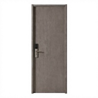Porte d'hôtel insonorisée 46 dB, profil en T, porte intérieure en bois, placage PVC imperméable gris pour chambre d'hôtel