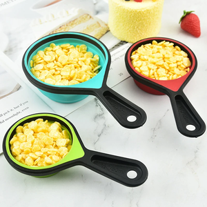 Juego de cucharas medidoras de silicona plegables y coloridas, juego de cuatro cucharas medidoras de silicona para repostería, 4 piezas para cocina - Product Image 2