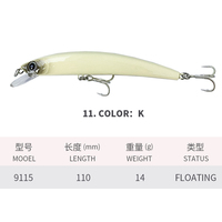 Leurre de pêche flottant 3D Crystal Minnow 110mm 14g pour eau salée, Wobblers oscillants, Jerkbait pour la pêche au bar, matériel de pêche Pesca
