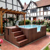 Piscine Conteneur avec Deck Transparent 20 pieds, Piscine Hors Sol pour Enfants et Chiens, Piscine à Glace, Résistante aux UV, Durable