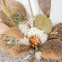 Arche de mariage en plein air, toile de fond, fleurs séchées, Bouquet de Pampas, décor en métal, support de fleurs de mariage