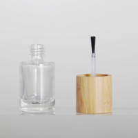 Botol cat kuku penutup bambu kayu padat, 8ml 10ml 15ml dengan tutup sekrup untuk Pembersih Wajah Minyak Perawatan Kulit