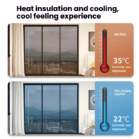 Película de ventana de vidrio PET respetuosa con el medio ambiente recientemente mejorada, película de ventana reutilizable resistente a los rayos UV y aislante del calor