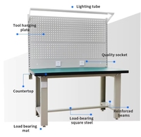 Banc de travail ESD robuste de haute qualité, table de travail électronique en fer sur mesure pour atelier, ligne d'assemblage