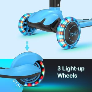 Scooters pliants pour enfants de 8 à 12 ans avec hauteur réglable-Scooter pour tout-petits Lean-to-Steer & Widen Anti-Slip <span class=keywords><strong>Deck</strong></span> - Product Image 5