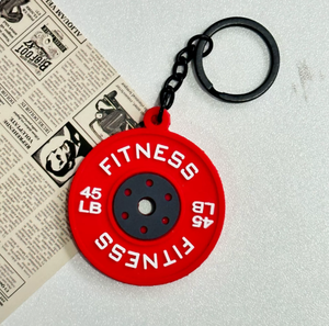 3D <b>Weight</b> Plate Barbell Rubber Gym Fitness Series Soft Plastic Key Chain Creative Key Chain Gift Accessories - Product Image 3