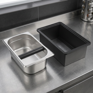 Contenedor de Residuos para Café, Portátil, Resistente, de Acero Inoxidable, Cuadrado, Antideslizante, para un Enjuague Rápido y Fácil Limpieza - Product Image 1