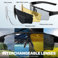 Lunettes de soleil de sport personnalisées à monture semi-cerclée, verres interchangeables, antidérapantes, UV400, photochromiques et miroir pour le pickleball