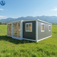 Maison préfabriquée Honlu Shop House 2026, conteneur modulaire extensible 20ft 40ft, 2 ou 3 chambres, structure en acier portable pour magasin de détail