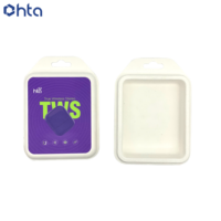Boîte personnalisée ovale en bagasse de canne à sucre moulée, biodégradable et écologique, avec insert en pulpe de papier pour téléphone portable et ordinateur