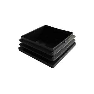 Pieds de nivellement carrés en <span class=keywords><strong>plastique</strong></span> noir <span class=keywords><strong>50x50</strong></span> pour meubles, embouts de tube pour tables - Product Image 2