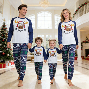 <span class=keywords><strong>Pigiami</strong></span> Natalizi Coordinati per Famiglia 2026, Divertenti Renne con Luci di Natale, Morbido Pigiama in Poliestere per Adulti e Bambini - Product Image 2
