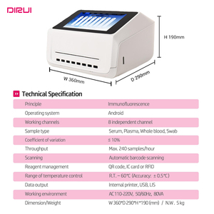 Analizzatore Immunologico a Fluorescenza Compatto di Alta Qualità con 8 Canali di Test per Strumenti Analitici Clinici da Laboratorio - Product Image 4
