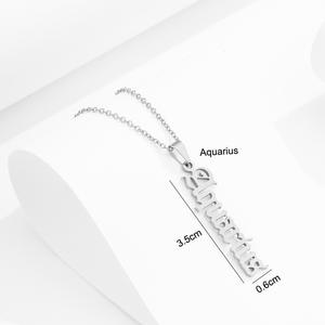 Collar del zodiaco inglés antiguo, horóscopo, signo de estrella de nacimiento, letra, astrología, constelación, collar de acero inoxidable - Product Image 4