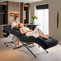 Table de massage en forme de S Salon de beauté Chaise longue ergonomique réglable Design léger et luxueux Matériel PU