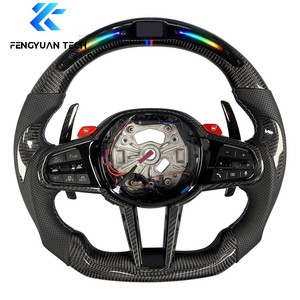 Volante de Cuero y Fibra de Carbono con Calefacción Personalizado para <span class=keywords><strong>BMW</strong></span> Serie G20 G28 G29 G30 G32 G38 CS 320i 325i <span class=keywords><strong>330i</strong></span> M3 M4 M5 X1 X2 X3 - Product Image 5