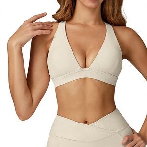 Soutien-gorge de <span class=keywords><strong>sport</strong></span> personnalisé, nouveau design, pour yoga et fitness, <span class=keywords><strong>maintien</strong></span> élevé, respirant, léger, col en V profond, bretelles croisées, soutien-gorge de course pour femmes - Product Image 2