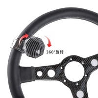 Bouton de commande universel en carbone octogonal pour volant, élégant, compatible avec la plupart des modèles de véhicules, accessoire de rotation pour l'intérieur de la voiture