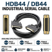 Cable de Datos Industrial DB44 Macho a Hembra, Trenzado de PVC, Alta Flexibilidad, 44 Pines, para Robótica y Automatización, con Protección EMI