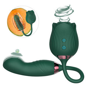 Sex Toys vibratore rosa Dildo -mooligirl vibratore a forma di rosa 4 in 1 con ricarica magnetica <span class=keywords><strong>Twin</strong></span> Rose vibratore - Product Image 1