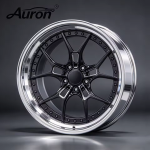 ล้อแม็กซ์ Auron ลายหลายก้าน อลูมิเนียมอัลลอยด์ ขนาด 18 นิ้ว 19 นิ้ว สีดำเงา ขอบขัดเงา แบบสองชิ้น สำหรับรถยนต์นั่งส่วนบุคคล - Product Image 2