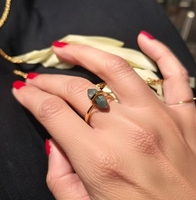 Ensemble de bijoux pour femmes SS213S, pierres naturelles de guérison, pierres précieuses, bague en argent sterling 925
