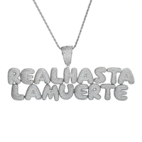 Collier avec pendentif lettre initiale en argent 925 plaqué or, serti de zircon, style hip-hop, vente directe, bijoux personnalisés, pour unisexe