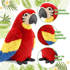 Venta al por mayor de fábrica: Peluche de loro macaw de 9.8 pulgadas, súper suave, con corona roja, ideal para regalos de cumpleaños y recuerdos de fiesta. - Product Image 2
