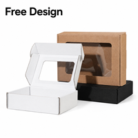 Boîtes en carton kraft pliables avec fenêtre transparente personnalisées, revêtement UV, gaufrage, carton ondulé mat, emballage cosmétique, boîte cadeau