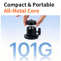 Support de caméra magnétique compatible avec base recouverte de silicone en caoutchouc, support de montage en alliage d'aluminium avec filetage de 1/4 pouce, finition noire