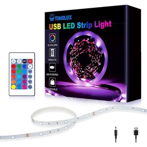 Timelux USB LED Strip Light 10ft RGB Color Changing Remote <b>Control</b> For <b>TV</b> Backlight Home Entertainment - Product Image 1